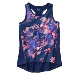 GapFit - Contrast-Panel Racerback Tank 558340 | Floral Collection | Size 8-9